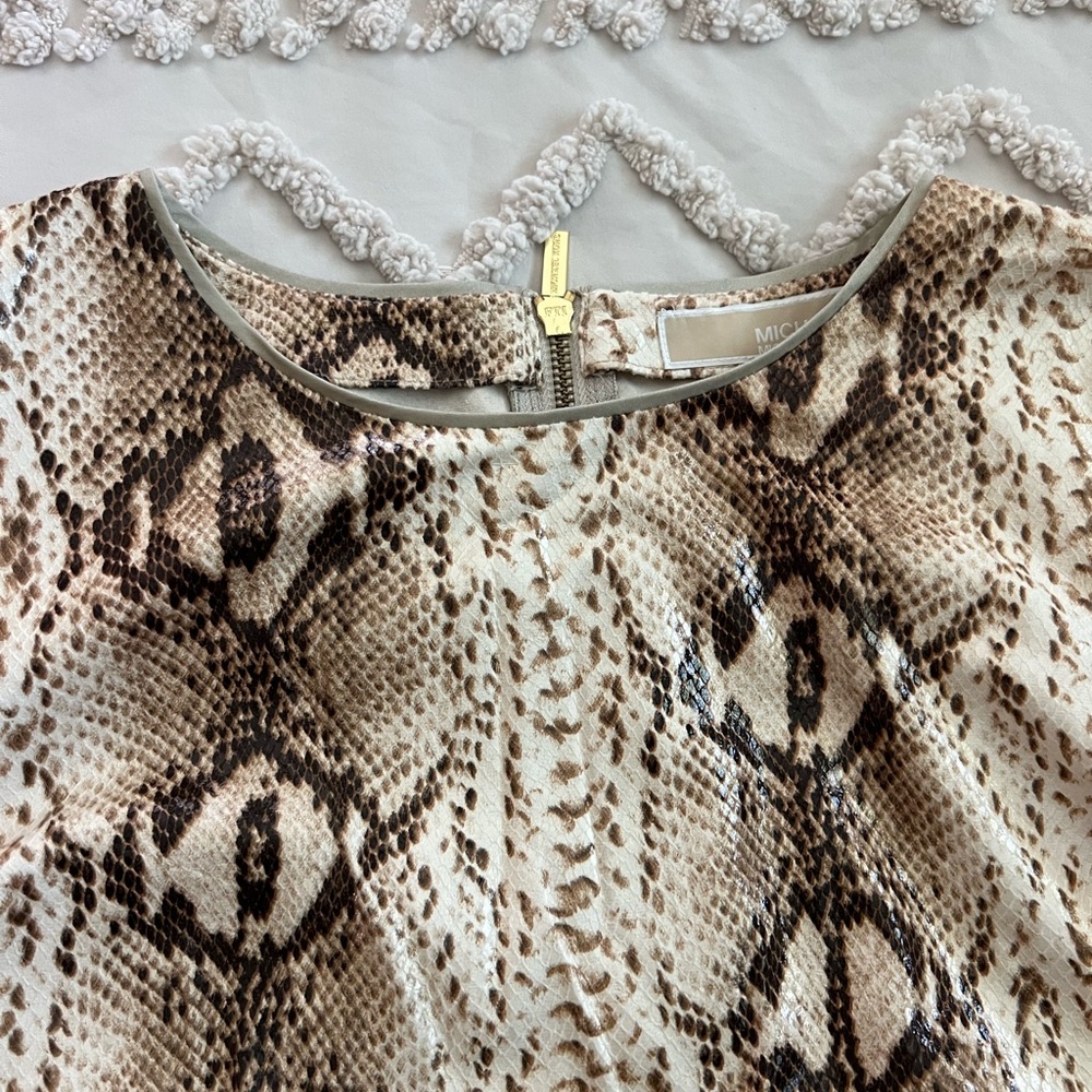 Michael Kors Brown Snake Print Blouse - Picture 4 of 10